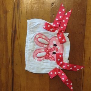 Newborn baby or doll Easter Bunny Rabbit Polka Dot On White Linen bloomers